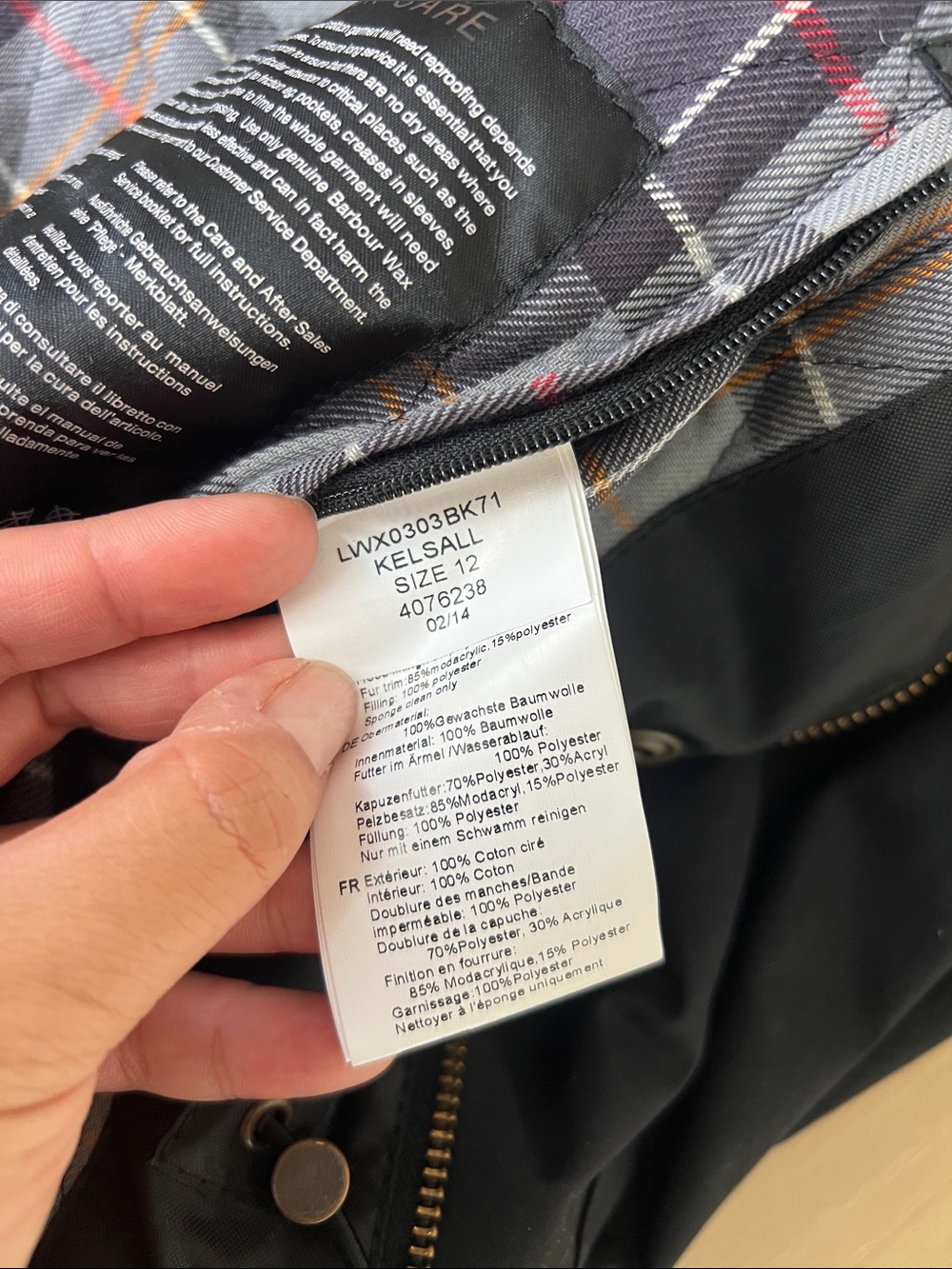 Barbour Kelsall Navy Waxed Jacket US 8 - Picture 5 of 9